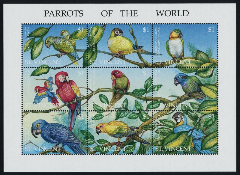 St Vincent 2153 MNH Birds, Parrots