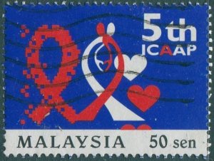 Malaysia 1999 SG742 50c AIDS ribbons FU