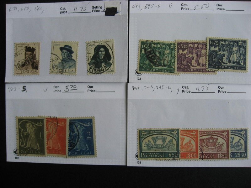 Portugal used stamps assembled in 25 sales cards, check them out