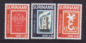 Surinam-Sc#1334-6- id8-unused NH set-Europa-Stamp on Stamp-2006-