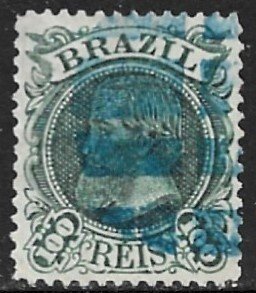 BRAZIL 1882-84 100r Dark Green Emperor Dom Pedro Issue Sc 83b VFU