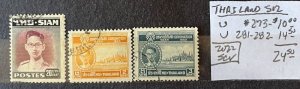 Thailand #273,281-282 Used- SCV=$24.50