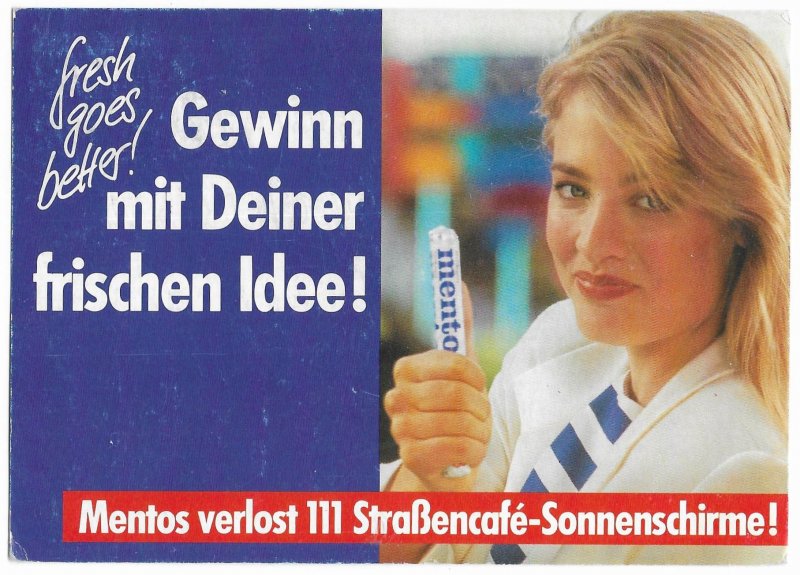 Lobez, Poland to Detmol Germany 1991 Mentos Illustrated Ad Contest Entry Sc 3019