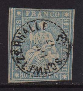 Switzerland 1854 Sc 26 FU