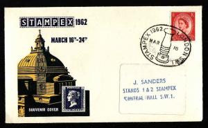 D1-GB-#13928- souvenir cover-Stampex 1962- London SWI-Mar 16