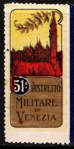 1914 WW One France Delandre Poster Stamp 51st Military District Of Venezia