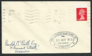 GB SCOTLAND 1970 cover Clyde Steamer cachet  P.S. CALEDONIA................11951