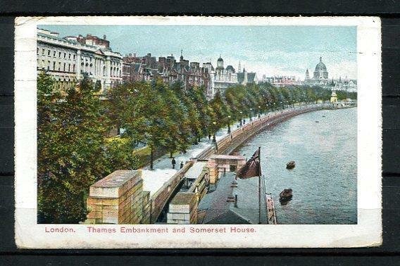 United Kingdom 1907 Picture Picture PC London Thames Embankment Used 9698 