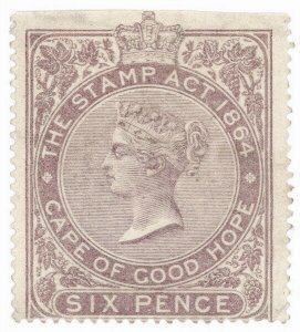 (I.B) Cape of Good Hope Revenue : Stamp Duty 6d (1865)