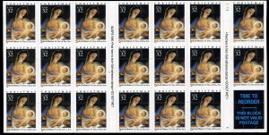 United States, 1930-Present #3116avar, 1996 32c Christmas, booklet pane of 20...