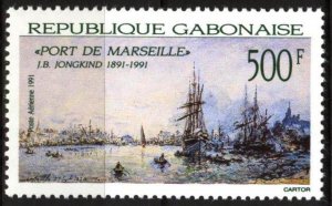 Gabon 1991 Art Paintings J. B. Jongkind Ships MNH