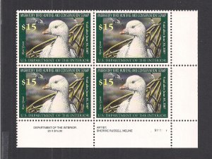 UNITED STATES SC# RW73 PL#S11111 B/4 LR  VF/MNH 2006