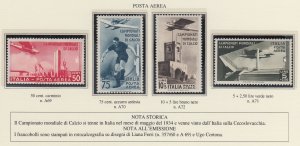 Italy Regno - Sassone n.A69-A72 cv 540$ MNH** Football 1934 air mail