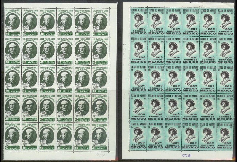 MEXICO (189) Partial Sheets 4350+ Stamps All Mint Never Hinged Huge selection!