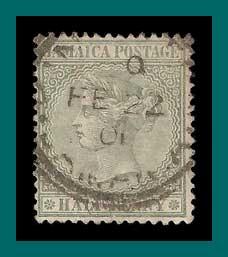 Jamaica (Sc 16) 1883 Queen Victoria, green, used (SG 16a)