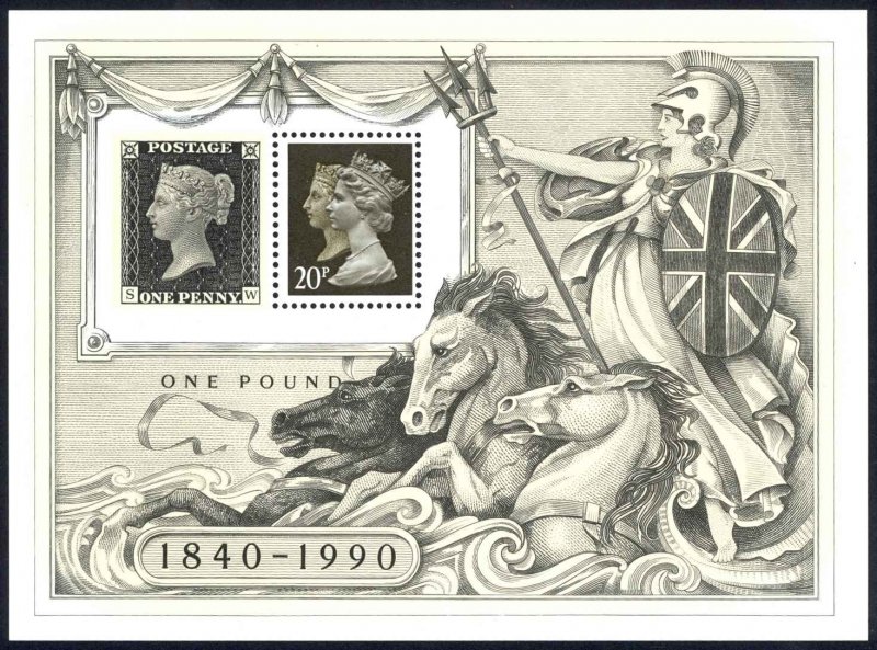 Great Britain Sc# MH193f Souvenir Sheet MNH 1990-2000 £1 Machin