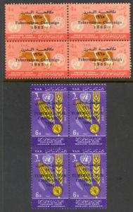 YEMEN 1966 Anti Tuberculosis Set in BLOCK 4 Set Scott No. 218-218A MNH