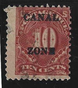 Canal Zone Scott #J20  Used 10c Postage Due O/P 2019 CV $20.00