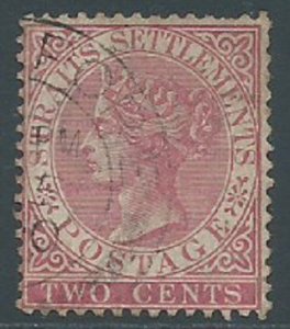 Straits Settlements, Sc #41, 2c Used