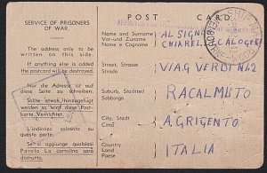 AUSTRALIA 1944 POW postcard Murchison Camp Melbourne to Italy..............A8365