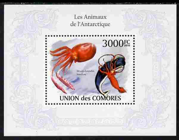 Comoro Islands 2010 Antarctic Animals perf s/sheet unmoun...