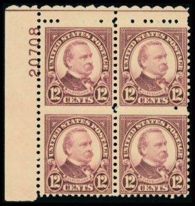 United States #693 Mint nh fine to very fine  top left plate block of 4 Cat$3...