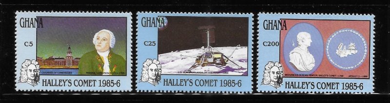 Ghana 1987 Halley's Comet Sc 1029-1031 MNH A1594