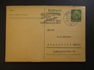 1937 Konigsberg to Frankfurt Germany Lot of 6 Airmail Cancel Postcard Covers