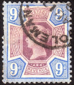 1887, Great Britain, 9p, Used, Sc 120, Sg 209