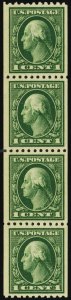 441, Mint VF NH 1¢ Coil Strip Of Four * VERY FRESH