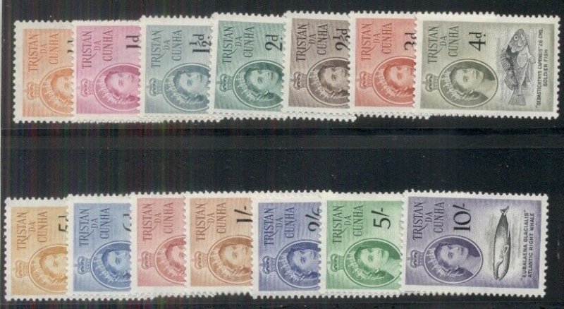 TRISTAN DA CUNHA #28-41, Complete set, og, LH, VF, Scott $76.25