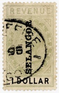 (I.B) Malaya States Revenue : Selangor Duty $1 (1891)