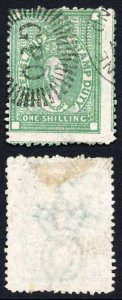 Queensland SGF18 1/- Green Wmk Large Crown Postally Used Cat 55 pounds