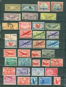 US AIR MAIL STAMPS  LOT of (80)......SOME MNH