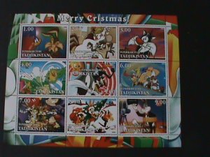 TAJIKISTAN-2002-FAMOUS  CARTOON MOVIE-MERRY CHRISTMAS-MNH-SHEET VF LAST ONE