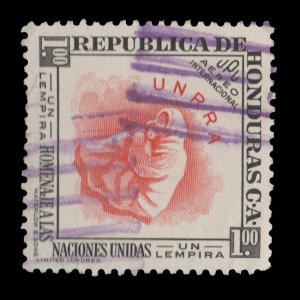 HONDURAS 1953 AIRMAIL STAMP. SCOTT: C228. USED. CV: $4.50. # 7