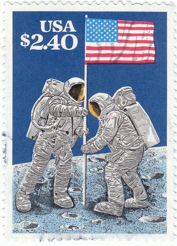 Scott # 2419 -  $2.40 Multicolored - Moon Landing - Used 