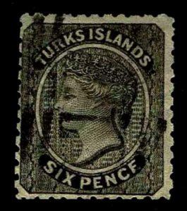 1867 Turks Islands #2 QV Unwatermarked - Used - F/VF - CV$140.00 (ESP#3326) 