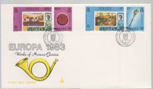 Jersey 1983,  Europa set of 4,  on FDC