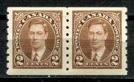 Canada   #239 F-VF  Mint Never Hinged coil pair    