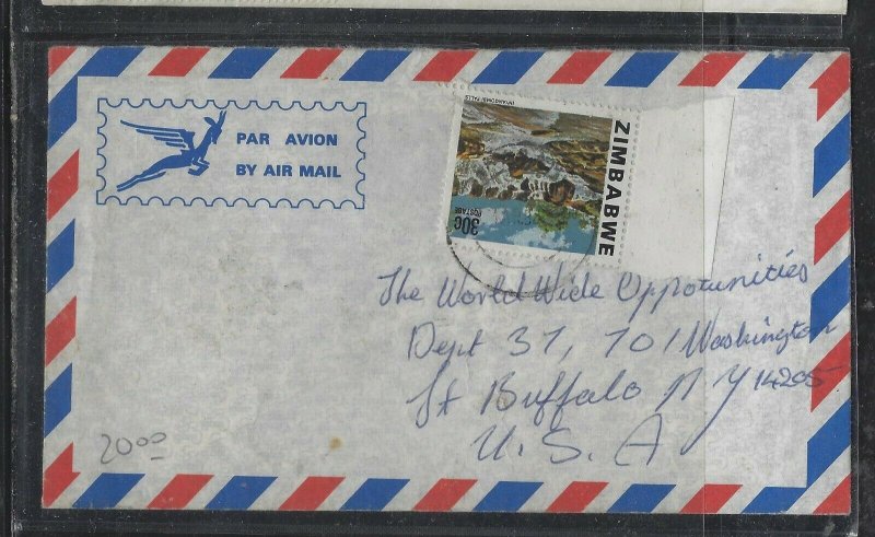 ZIMBABWE COVER (P2304B) 30C WATERFALLS A/M COVER TO USA