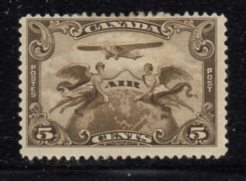 Canada Sc C1 1928 5c brown olive airmail stamp mint