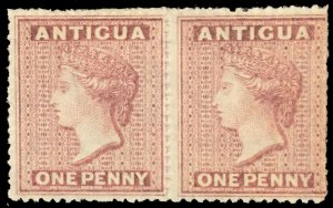 MOMEN: ANTIGUA SG #6 1864 PAIR MINT OG H LOT #60646