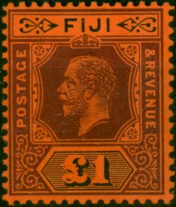 Fiji 1914 £1 Purple & Black-Red SG137 V.F & Fresh VLMM