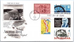 U.S. FIRST DAY COVER ARKANSAS RIVER NAVIGATION PROJECT IN COMBINATION 1968