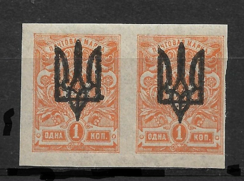 Ukraine/Russia 1919 Local, Civil War, KIEV Type-3 Trident, 1k Pair, VF MNH**OG