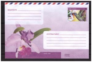 CUBA prestamped envelope 2018 Orchid  and bird