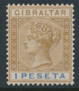 Gibraltar 1889 Spanish Currency 1 Peseta SG 31 MH