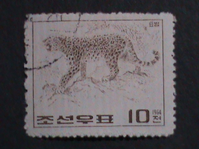 ​KOREA-1964-SC#556 WILD ANIMAL-TIGER-VERY OLD USED -STAMP-VERY FINE