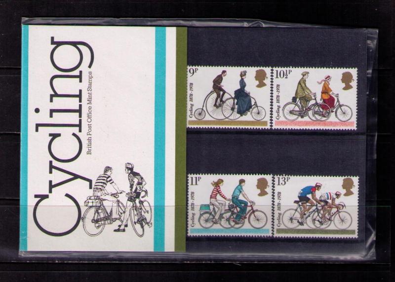 GREAT BRITAIN Sc# 843 - 846 MNH FVF Set4 PO Pack Bicycling